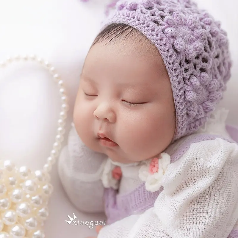 Girl Purple Floral Theme Set - Newborn Photography Props - Image 5
